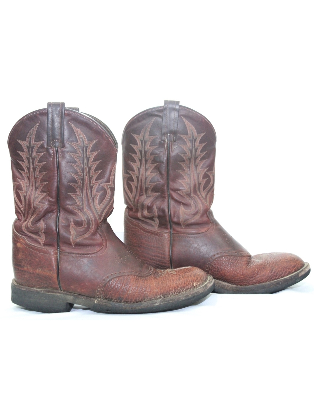 Vintage Tony Lama Brown Leather Cowboy Western Boots Mens Shoes Size 10 D